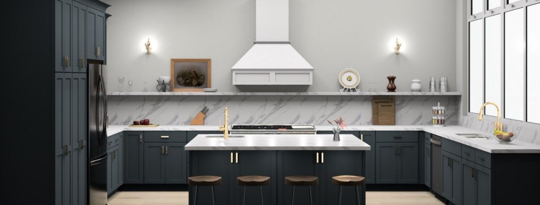 3D Kitchen Design Rendering For an Indiana Home